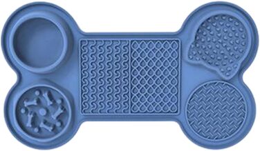 Килимок для годування кошенят та цуценят з 5 присосками, здорове харчування, різні дизайни (морська блакить)