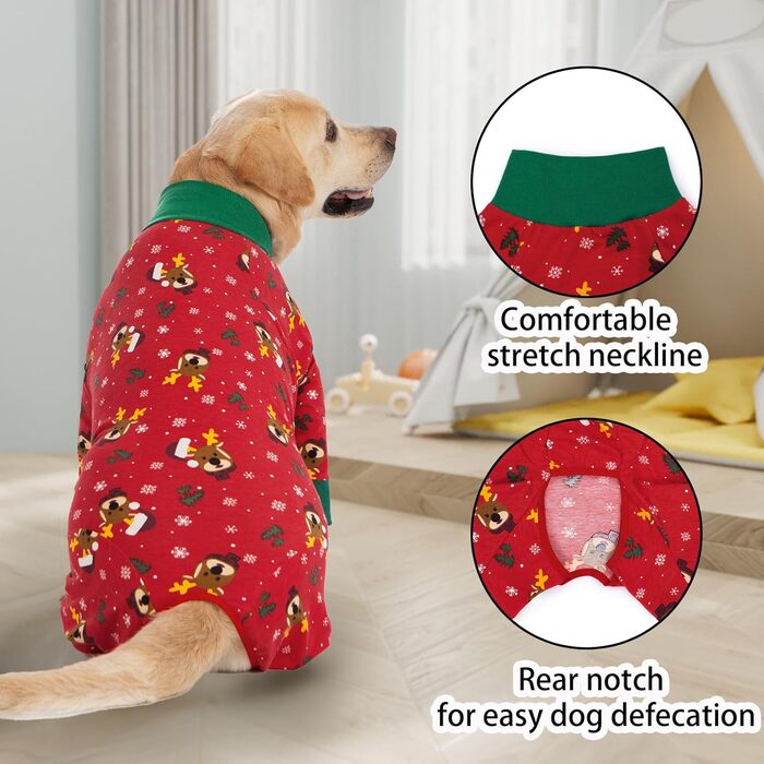 Комбінезон для собак після операції – післяопераційний одяг для собак, альтернатива конусу E-Halsband 2XL, ідеально на Новий рік