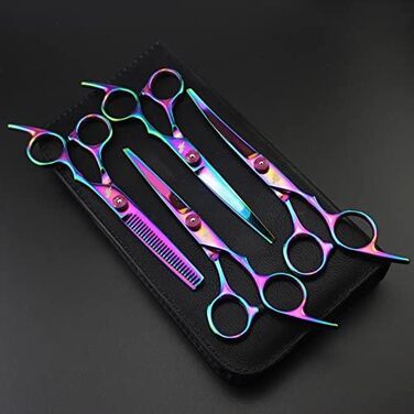 Набір професійних ножиць для грумінгу домашніх тварин Freelander з нержавіючої сталі, для собак та котів. Включає ножиці для стрижки, фінішні ножиці, вигнуті ножиці та гребінець для грумінгу.