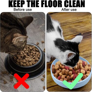 Набір з 4 миски для котів, 18 см, силікон, для сухого та вологого корму (темно-зелений, світло-рожевий, скандинавський блакитний)