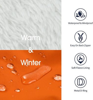 Зимовий теплий костюм для собак IECOii, XL, водонепроникний, фліс, на блискавці, для великих порід (Бігль, Кокер Спанієль, Бордер Коллі)