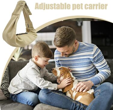 Сумка-переноска для собак та котів Dtaigou - дихаюча, для прогулянок та активного відпочинку, хакі