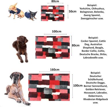 Килимок для собак Elropet: преміум vetbed 30 мм, різні розміри (S/M/L), Diamond Red (M 100x80 см)