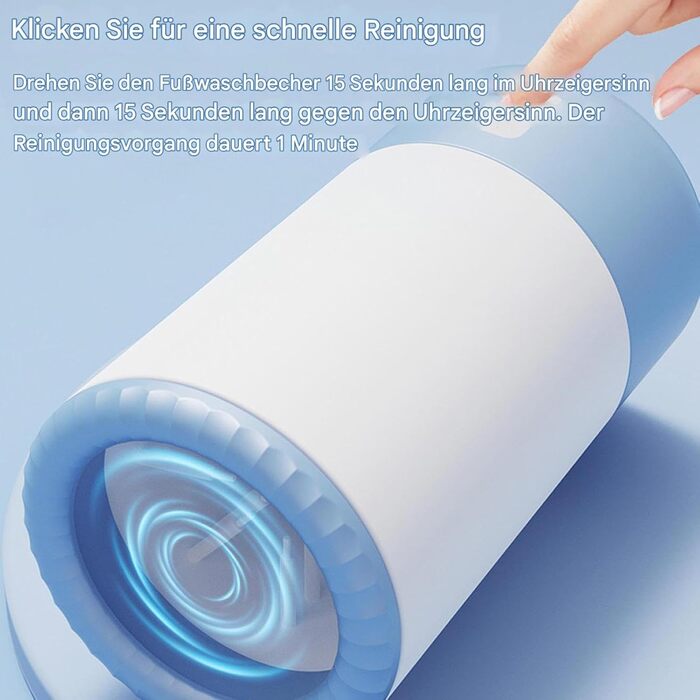 Електричний очищувач лап для тварин | Автоматичний мийник лап для собак, котів, цуценят | Blue and white