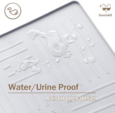 Килимок для котячого туалету GentleDog, великий, силіконовий, 87,1 x 63 см, сірий, вологостійкий