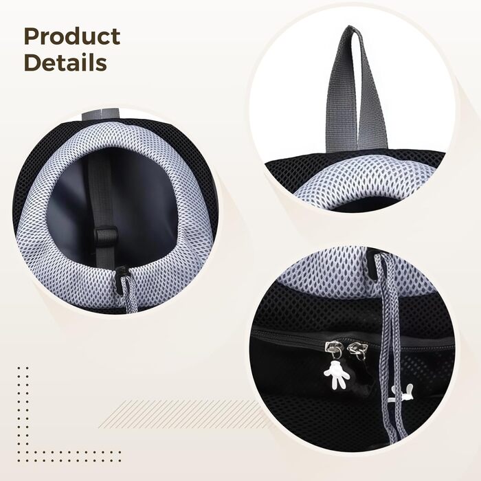 Відбиваючий рюкзак для тварин, регульована сумка для собак Oxford з вентильованою сіткою, надійний замок, для собак вагою 3–7 кг