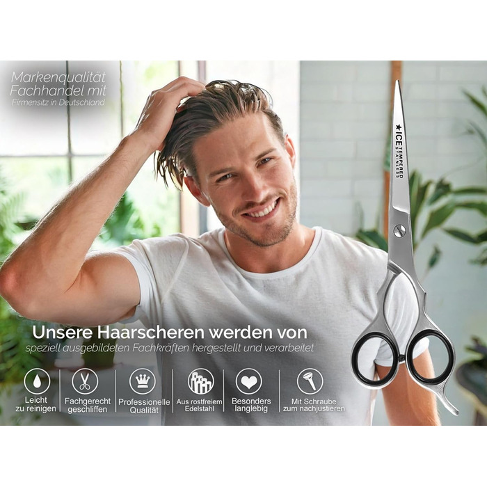 Набір для стрижки волосся Ergo-Set 6 дюймів (15,24 см) з професійними ножицями для стрижки, моделювання та філірування з нержавіючої сталі