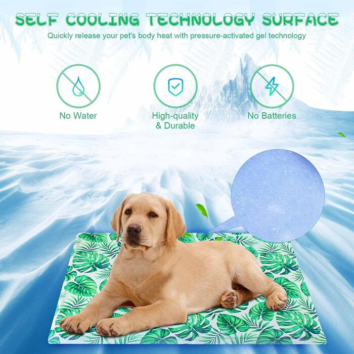 Кілим-охолоджувач для собак та котів Ninonly 50 x 65 см. Самостійно охолоджуючий, з нетоксичним гелем, вологостійкий, для дому та вулиці