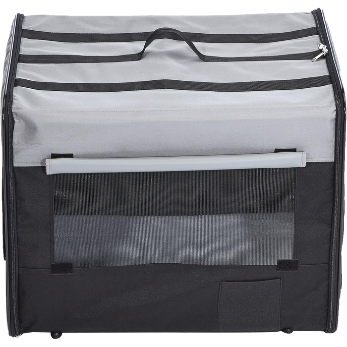 Karlie Smart Top Plus Faltbox - складана переносна переноска для котів, 64 x 46 x 53 см, чорний/сірий