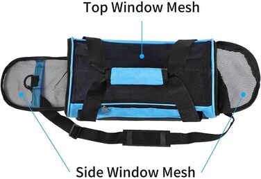 Транспортна сумка для тварин: переноска для собак та котів, водонепроникна, з сітковим вікном, L (50 x 23 x 34 см)