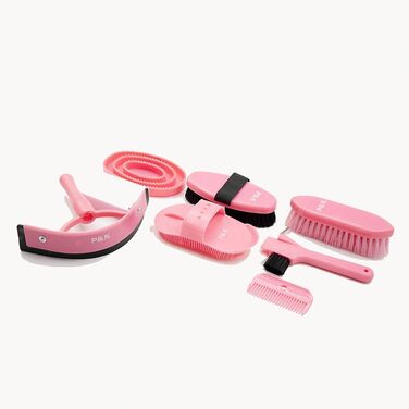 Набір для догляду за конем P&K: інструменти та аксесуари для грумінгу в рожевій сумці