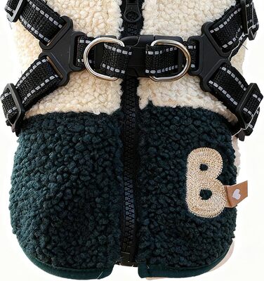 Зимовий одяг для собак – теплий костюм з флісовою підкладкою, з отвором для шлейки, для малих та середніх собак, для осені, активного відпочинку, прогулянок та походів, рожевий / білий (зелений та білий)