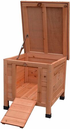 Будинок для котів 50x45x43 см із відкидною кришкою та пандусом, утеплений для зими