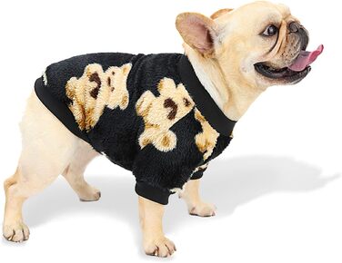 Теплий зимовий халат для собак Galatée, флісовий пуловер для маленьких та середніх собак (XL, чорний)
