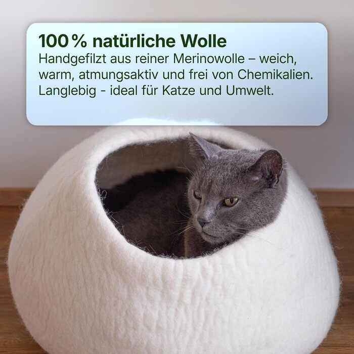 Кігтеточка-будиночок для котів Miauff® з фетру, ручної роботи, Ø 42 см x 28 см (азур блакитний)