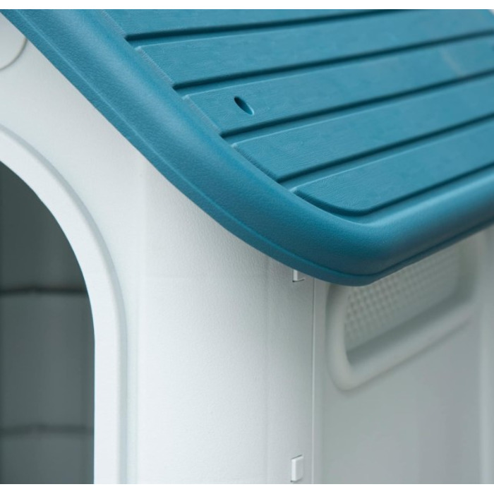 Будка-будиночок для собак малих порід з вбудованим туалетом Lanco, біла, поліпропілен (PP)