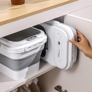 Контейнер для корму для собак RoxNvm, 12.5 кг, з кришкою та ложкою, сірий