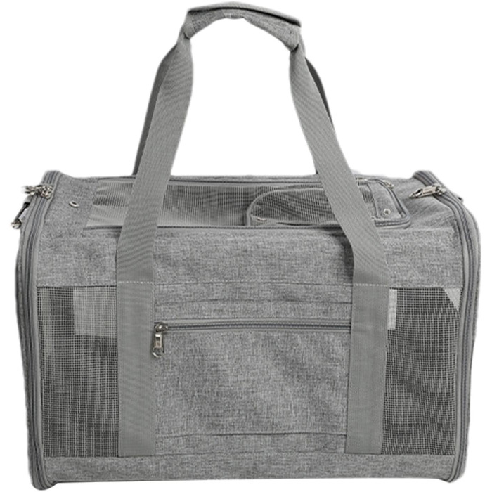 Транспортна сумка для собак Haustier – зручна та складна сумка-переноска для собак, Oxford-тканина (рожева/сіра)