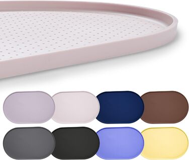 Гумова килимок для годівлі собак та котів з високим бортиком, водонепроникний, розмір 19' x 12' (білий пісок)