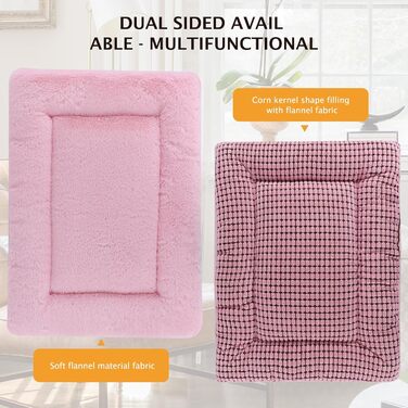 М'яке та тепле ліжко для собак: килимок-подушка для домашніх тварин, миється, зручне, двостороннє, PS085 (75x50 см, Рожевий)