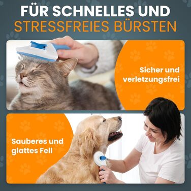Набір щіток для котів та собак: для короткої та довгої шерсті. Включає ножиці для кігтів, зменшує випадіння шерсті, забезпечує блискучу шерсть, легко очищується. (Білий)