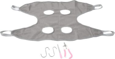 Гамак для грумінгу собак та котів, рушник для сушіння, гамак для догляду за тваринами з ножицями (Сірий, S)