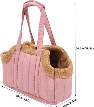 Транспортна сумка для собак, котів та цуценят - рожева, миюча, складна, з безпечною шнуркою та широким дном