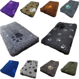 М'який лежак для собак Vet-Bed Softbed Dry-Bed: неслизький, 30 мм, сірий+чорні лапки (100x80 см)