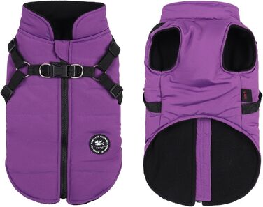 Зимовий теплий одяг для собак Norbi з інтегрованим нашийником, регульований, для маленьких та великих собак, фіолетовий (Small)