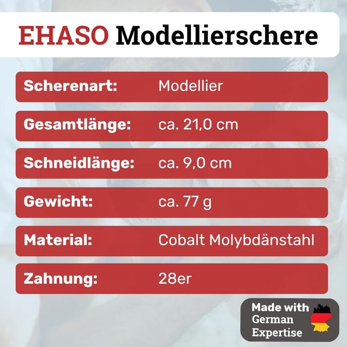 Професійна шерсть для собак EHASO Revolution Two Step | Ліва рука | 21 см | 28 зубців | Шерсть для грумінгу з Solingen