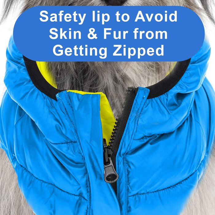 Ветровка для собак Pawtitas, вітронепроникна, водовідштовхувальна, чорно-блакитна, для великих порід, з кишенею, XX-Large