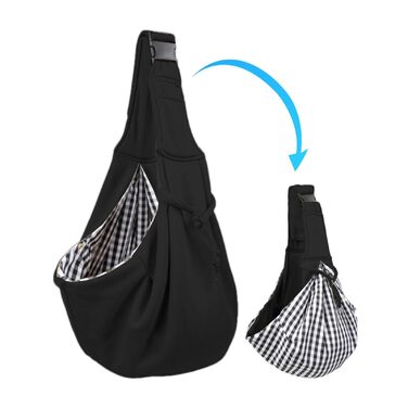 Чорна сумка-переноска для собак та цуценят, регульований ремінь, для прогулянок та подорожей