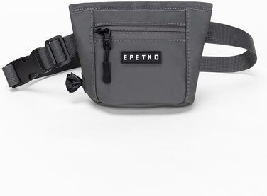 Сумка для ласощів для собак з металевим кліпом для ременя, міцна застібка-магніт, велика місткість, диспенсер для пакетів для екскрементів (темно-сірий)