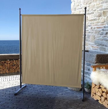 Ширма QUICK STAR Paravent з тканини, 150 x 190 см, бежева - для дому, саду, балкону