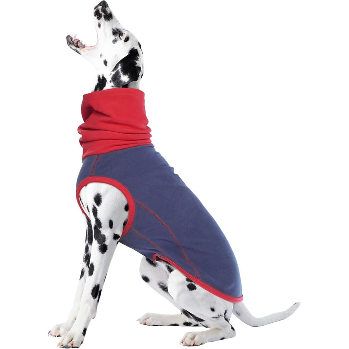 Пуловер для собак IECOii: теплий флісовий светр-жилет для собак, накидка-пуловер, теплий нашийник, сорочка для собак, пуловер для собак, флісовий пуловер для собак, сірий колір, розміри L (обхват грудей 48 см) та XL (обхват грудей 55 см), темно-синій колі