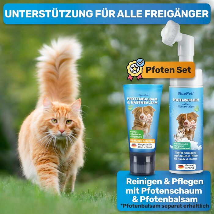 BluePet Очищувач для лап собак - видаляє бруд та сміття I З мікрофібровою рукавичкою I PfotenBlitz Розмір L (глибоке очищення, догляд за лапами)