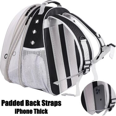 Рюкзак для кота, переноска для тварин до 9 кг, з фронтальною розширенням, чорний, для котів, цуценят, кроликів