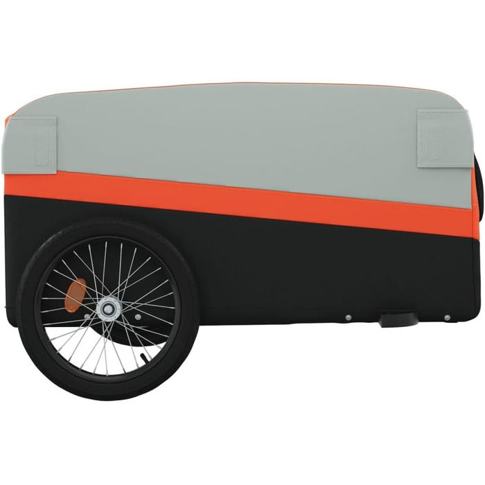 Причіп для велосипеда, переноска для собак, транспортний причіп чорного та оранжевого кольору, 45 кг, сталь, для щоденного транспортування, універсальний, легко монтується