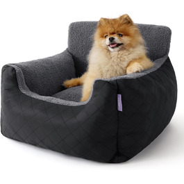 Автокрісло для собак Lesure - чорне, водонепроникне, з поворотком для повідка, для маленьких собак