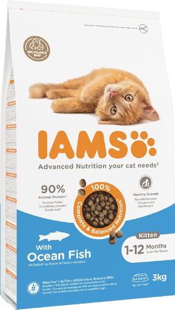 Сухий корм для кошенят IAMS з морською рибою, для віку від 1 до 12 місяців, 3 кг