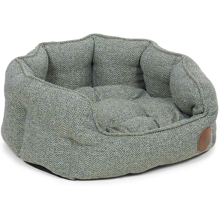 Килимок для собак Petface Sage Fischgräten, овал, низький, розмір S, сірий, візерунок 'риб'яча кістка'