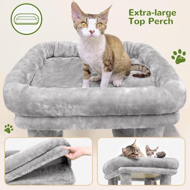 Драбина-будинок для котів Globlazer XL (156 см) сірого кольору з будиночком, платформами та сизалевими стовпчиками