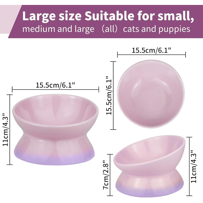 Підвищений годівниця для котів та собак Busnos, керамічний, жовтий, 15.5x15.5x11 см