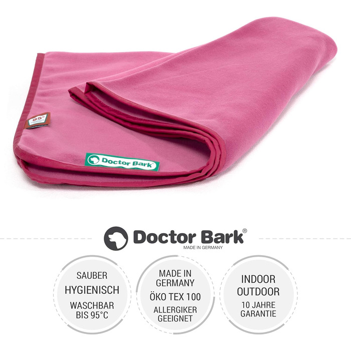 Doctor Bark М'яка флісова ковдра для собак, гігієнічна, прана при 95°C, для дивану і лежака, флісова гігієнічна ковдра для домашніх тварин, розмір L 120x90 см, гарячий рожевий, зроблено в Німеччині