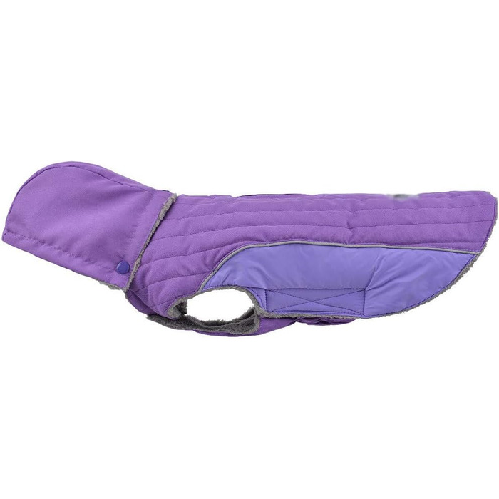 Зимова куртка для собак, теплий пуховик, костюм для собак, повсякденний одяг для тварин, тепла жилетка з капюшоном, L (53-60 см), фіолетовий