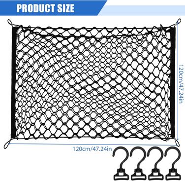 Сітка-перегородка для автомобіля GOMETY: захист для собак, 120x90 см, двошаровий поліпропілен, 4 гачки