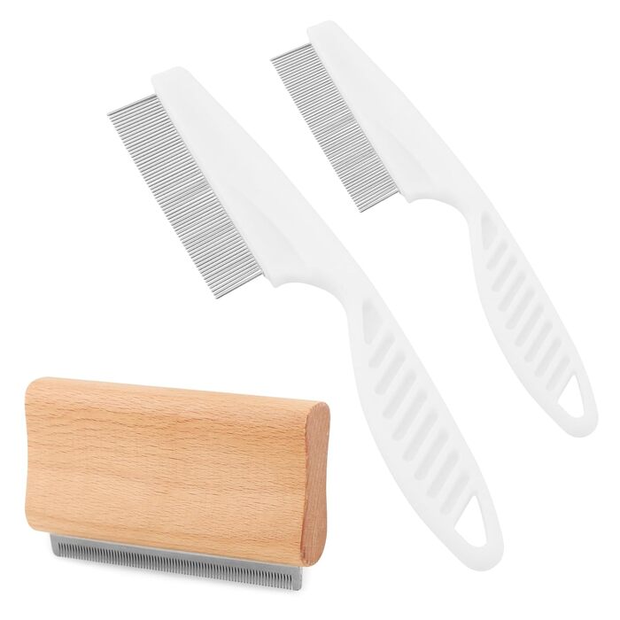 Набір з 3 щіток для вичісування шерсті собак та котів, інструмент для видалення шерсті з 2 гребінцями для собак, котів, коней, безболісне доглядове обладнання для короткої шерсті