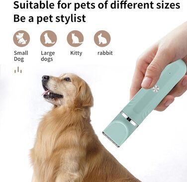 Електричний триммер для собак 4-в-1 | Шерсть, грумінг, догляд за тваринами, для собак, котів, цуценят, зелений
