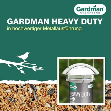 Годівниця для птахів Gardman Heavy Duty – міцна металева годівниця з 4 місцями для насіння, соняшника та горіхів