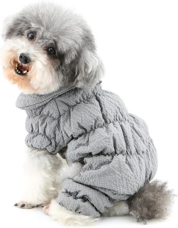 Зимовий теплий комбінезон для собак, водонепроникний, з флісовою підкладкою, для маленьких порід (йоркширський тер'єр, чихуахуа), зелений (XL, сірий)